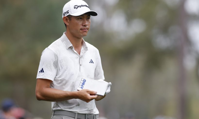 Collin Morikawa of the United States on the tenth hole during the final round of THE PLAYERS Championship on March 16, 2025 at TPC Sawgrass in Ponte Vedra Beach, Fl.
