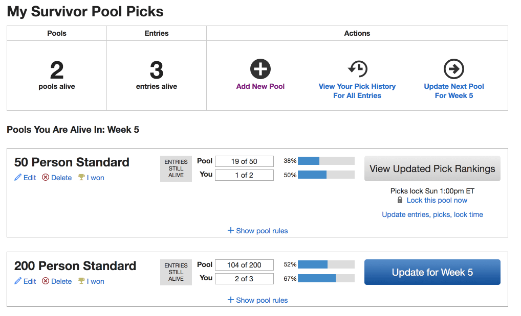 Week 5 Survivor Pick Strategy Making Sense Of The Madness Notes from